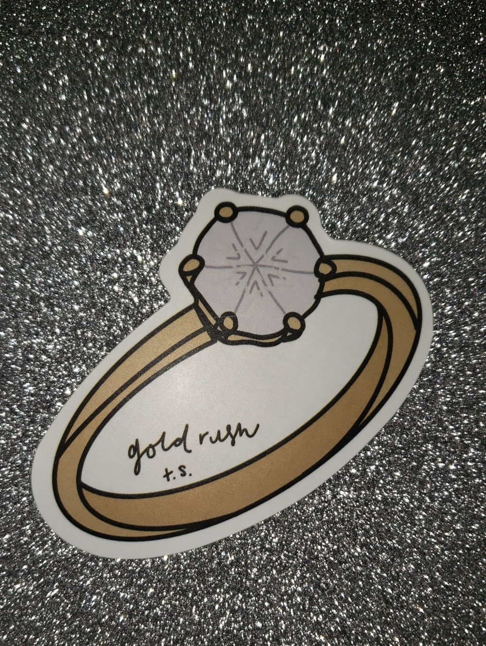 10/$10 Taylor Swift EVERMORE Waterproof Sticker GOLD